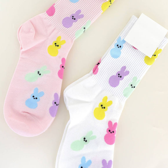 Easter Bunny Knit Crew Socks  (Color Options)