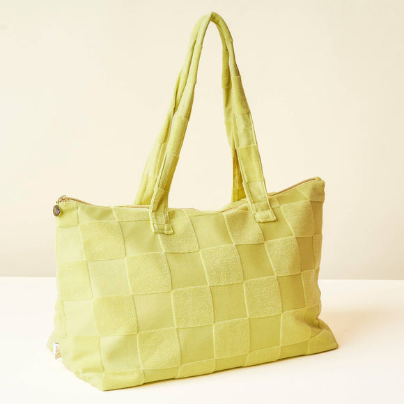 Terry Tote-Green Check