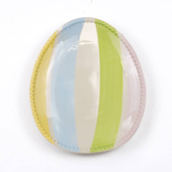 Candy Stripe Egg Plate 8.75 x 7.25