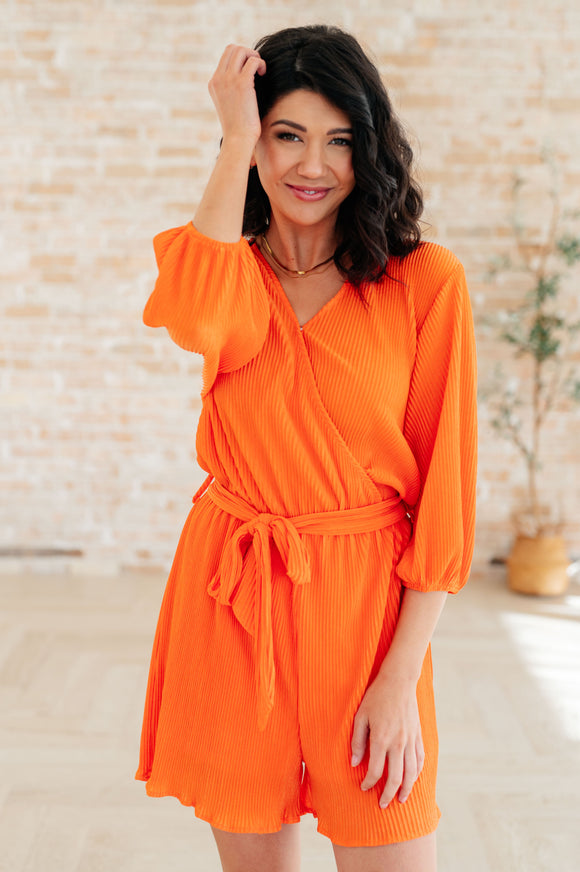 Roll With me Romper in Tangerine (Online Exclusive Item)