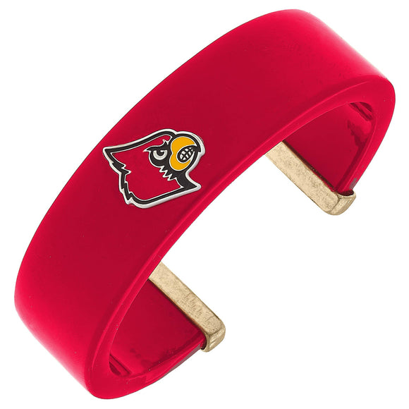 Louisville Cardinals Resin Logo Cuff Bracelet