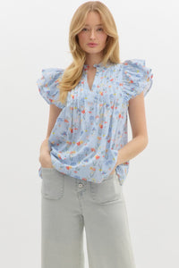 Spring Me Along Flutter Blouse
