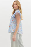 Spring Me Along Flutter Blouse
