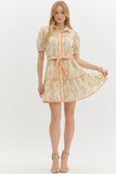 Spring Eyelet Belted Mini Dress