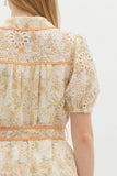 Spring Eyelet Belted Mini Dress