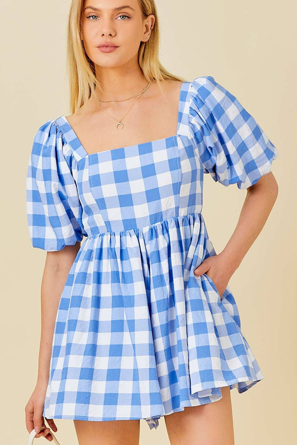 Plaid Print Romper