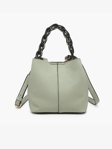 Nora Braided Handle Bucket Bag w/ Inner Pouch